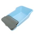 thumbnail image 4 of Bandeja de arena para gatos y gatitos, arenero para gatos, cuenco de arena para gatos de gran capacidad, 22" x 12" x 7" semicircular Azul, 4 of 9