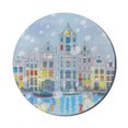 thumbnail image 1 of Christmas Mouse Pad for Computers, Noel Time at Amsterdam Canal with Historical Famous Buildings North Europe Design, Round Non-Slip Thick Rubber Modern Mousepad, 8" Round, Multicolor, by Ambesonne, 1 of 2