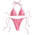 thumbnail image 5 of DHFJKG Womens 2 Piece Bikini Sets Halter Side Tie Triangle Top With Low Rise Thong Bottoms Sexy Swimsuits Stylish Beachwear, 5 of 5