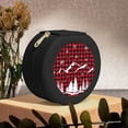 thumbnail image 6 of Yiaed Christmas Tree Buffalo Plaid Print Travel Jewelry Case Bridesmaid Gift Boxes Jewelry Travel Organizer Small Round Jewelry Box Mini Storage-Black, 6 of 7