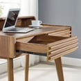 thumbnail image 4 of Modway Mid Century Home Office Render Writing Desk with 2 Drawers, Walnut, 4 of 10