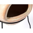 thumbnail image 3 of Outdoor Clay Chiminea Sun Design Charcoal Burning Fire Pit with Metal Stand, 3 of 7
