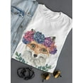 thumbnail image 3 of Fox Head With Floral Wreath T-Shirt Women -Image by Shutterstock, Female Large, 3 of 4