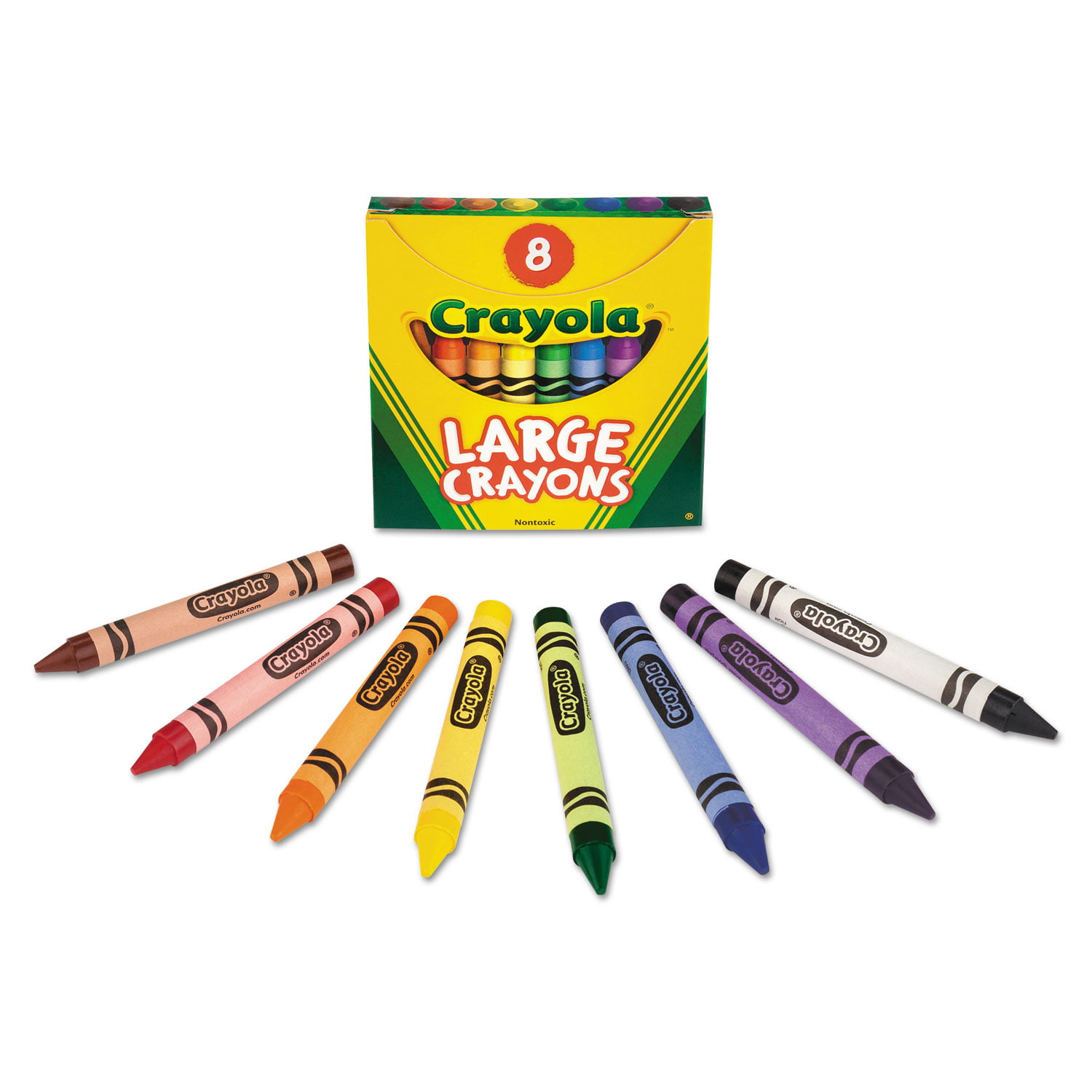 Crayola Large Size Crayons, 8 Crayons in a Tuck Box - BIN80, Crayola Llc