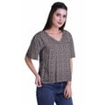 thumbnail image 3 of Moomaya Blouse d'Été Boho à Manches Courtes en Rayonne Imprimée pour Femmes, 3 of 5