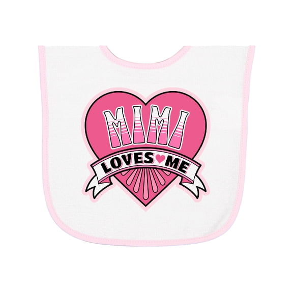 Inktastic Mimi Loves Me Girls Granddaughter Baby Terry Cloth Bib