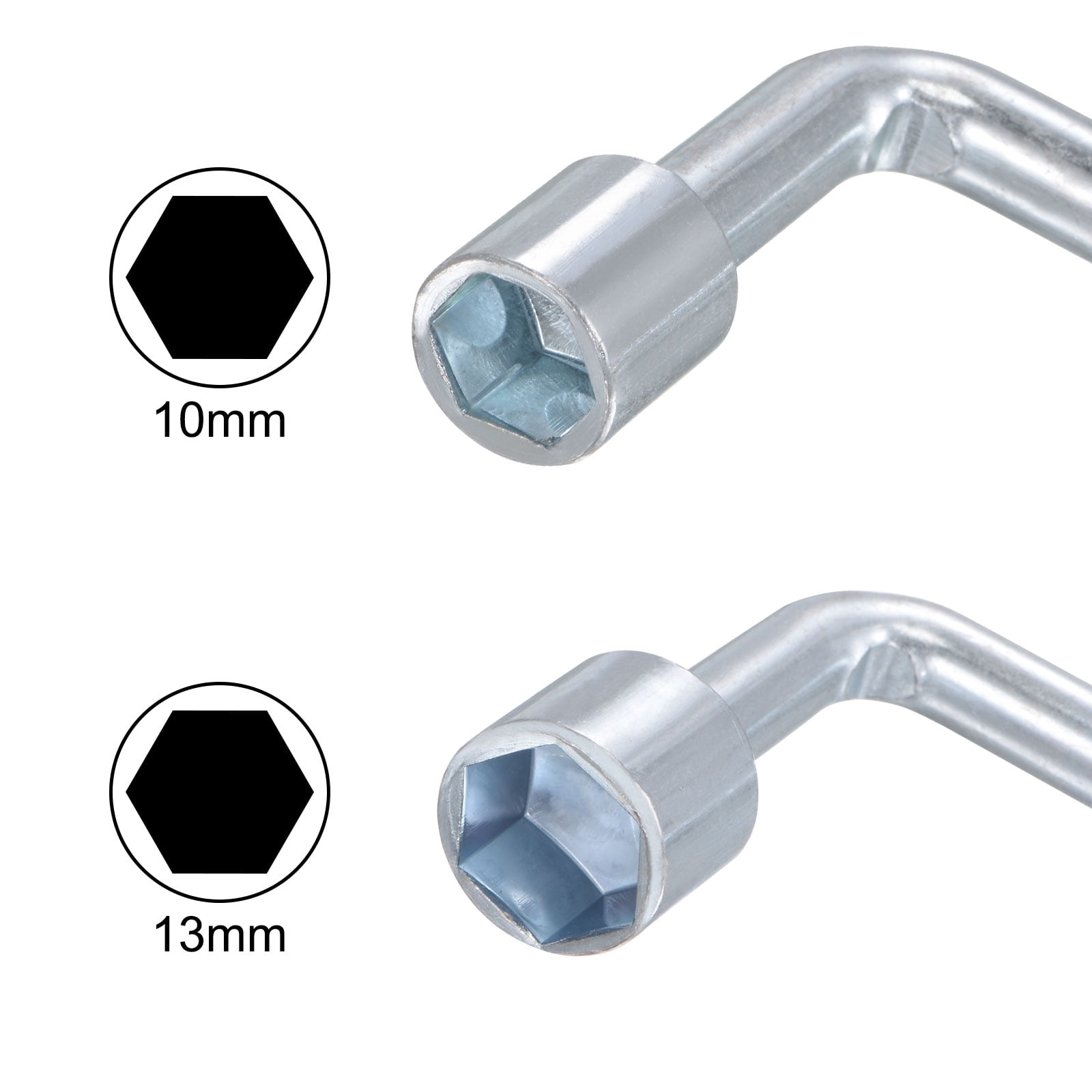 Metric L-Shaped Angled Hex Socket Wrench Set - 2 Pieces (7mm & 8mm), Carbon Steel, Nickel Plated, For Mechanic & DIY Repairs