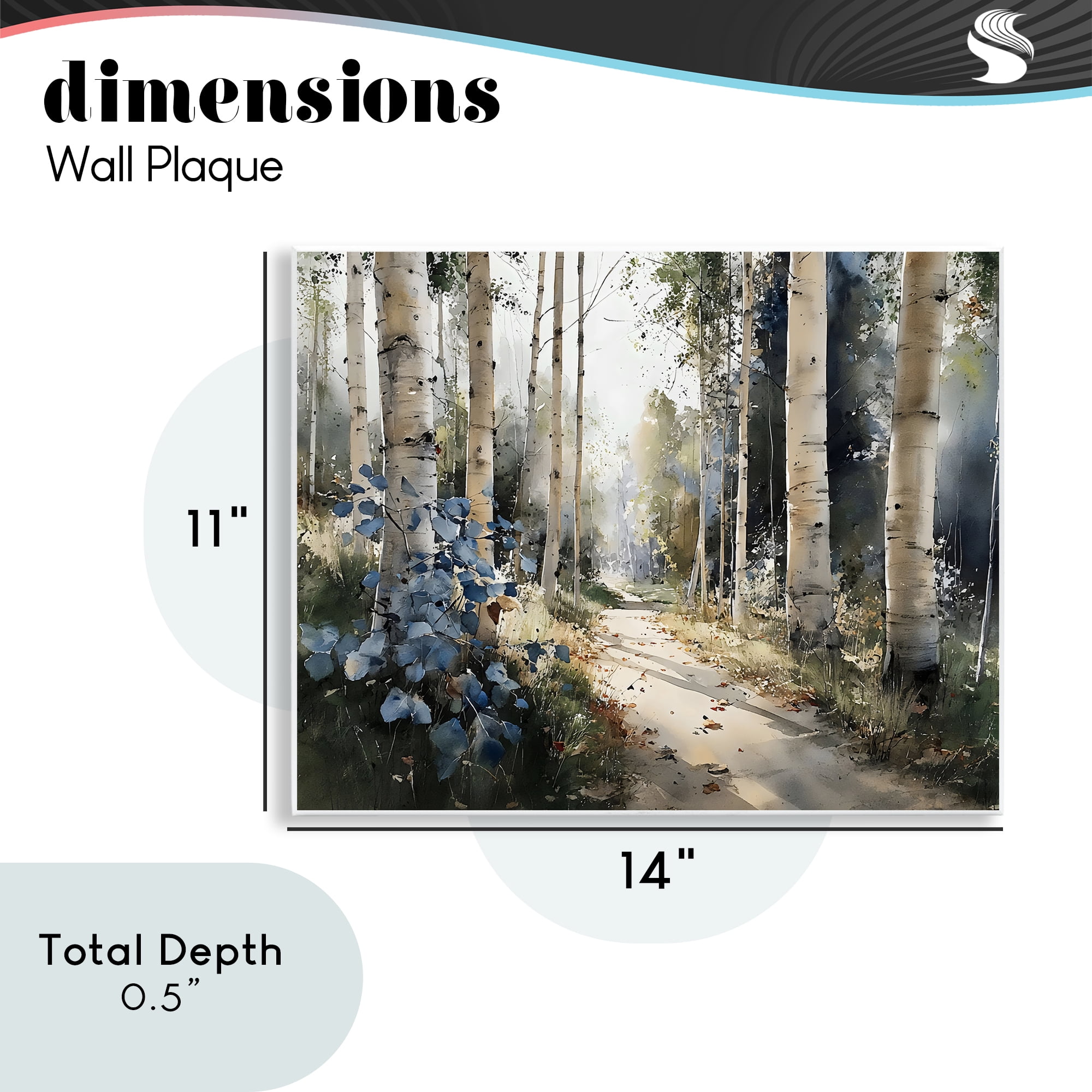 Stupell Industries Blue Birch Sunlit Forest Wall Plaque Art, design by Franklyn Gregory