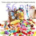 thumbnail image 3 of 56pcs/28pcs/14pcs Cat Toys Mixed Pack. A Combination of Various Plastic Toys and Plush Toys Suitable for Multiple Cats To Play, 3 of 9