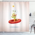 thumbnail image 1 of Astronaut Shower Curtain, Cute Alien from Outer Space Childish Character Extraterrestrial Sci Fi Creature, Fabric Bathroom Set with Hooks, 69W X 84L Inches Extra Long, Multicolor, by Ambesonne, 1 of 3