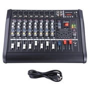 8 Channel Professional Powered Mixer w/ USB Slot Power Mixing 13x16x5" 110V-220V