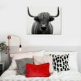 thumbnail image 4 of COMIO  Sylvie B&amp;W Highland Cow Portrait Framed Canvas Wall Art, Rustic Farm Animal Art for Wall, 4 of 4