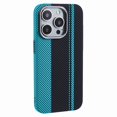 thumbnail image 1 of KAIYANG Funda para iPhone 12 Pro Max compatible con MagSafe, textura de fibra de carbono, carcasa de PC con transferencia de agua, rayas azules y negras, multicolor, 1 of 5
