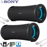 Sony ULT Field 7 Wireless Portable Bluetooth Karaoke Party Speaker IP67 (Pair) Bundle with 2x USB-A to USB-C Cable (6.6feet Long)