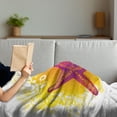 thumbnail image 3 of Starfish Soft Flannel Fleece Throw Blanket, Vibrant Colored Tropic Animals and Bubbles Tranquil Scene, Cozy Plush for Indoor and Outdoor Use, 70" x 90", Fuchsia Hot Pink Yellow, by Ambesonne, 3 of 5