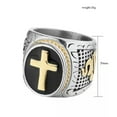 thumbnail image 4 of QQTDFG Men Holy Cross Ring Stainless Steel Prayer Hand Christian Band Enamel Gift-Gold-7, 4 of 8