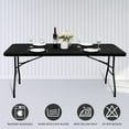 thumbnail image 7 of Taotanxi Rectangle Table Cloth Cover, Waterproof Polyester Elastic Fitted Tablecloth, Fits for 6 Foot Folding Tables, Washable Table Protector for Picnic, Camping, Outdoor (White, 30" x 72"), 7 of 7