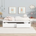 thumbnail image 3 of Jopath Twin Size Wood Bed with 2 Drawers, Platform Bed Frame for Teen boys girls White, 3 of 9