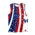 thumbnail image 4 of Womens Patriotic Tank Tops for 4th of July Independence Day Outfits Fashion 2025 Red White and Blue Shirts Dressy Casual Butterfly American Flag Graphic Camisoles Round Neck Sleeveless Cami Tees, 4 of 5