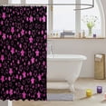 thumbnail image 3 of Manfei Sparkle Stars Printed Shower Curtain 72Wx78L,Kawaii Cartoon Themed Bath Curtain,Black Pink, 3 of 5