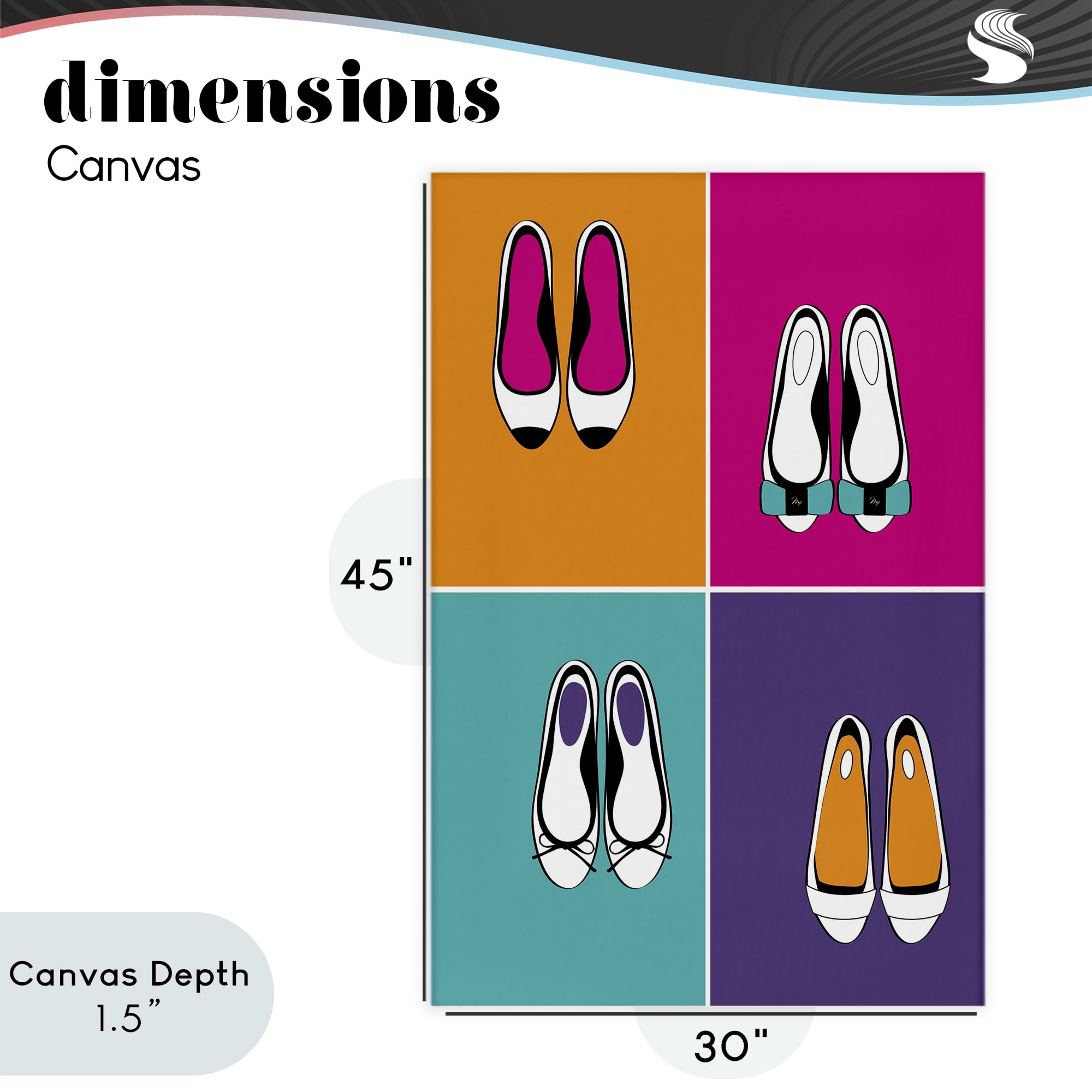Stupell Industries Bold Pop Trendy Flats Canvas Wall Art, design by Martina Pavlova