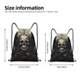 thumbnail image 2 of Saiise Vintage Winged Rose Skull Pattern Sports Drawstring Backpack - String Swim Gym Bag with Wet Proof Pocket for Women&Men-Medium, 2 of 6