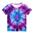 thumbnail image 2 of Casual Tie Dye Tshirts Kids Short Sleeve Cute Graphic Tees Girls Boys Lightweight Tie-Dying Summer T-Shirts White， 4 Years, 2 of 5