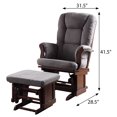 thumbnail image 4 of Newboti Furniture Grey and Cherry Glider Chair with Ottoman 24860, 4 of 5