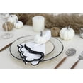 thumbnail image 4 of PurpleEssences Solid Scallop Cloth Napkins Set of 6 18x18 inches- White - Edges - Black, 4 of 5