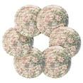 thumbnail image 2 of Haosy Set of 6 Drink Woven Coaster with Holder Heat Resistant Non-Slip Bar Coasters 4 Inches Pink Roses Climbing on Wall, 2 of 7