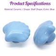 thumbnail image 3 of 2pcs Blue Ceramic Cabinet Knobs, Shell Shaped Drawer Knobs for Kids' Bedroom Blue + Shell Shape 2 Pack, 3 of 7