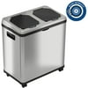 iTouchless 2 Compartment Recycle Touchless Trashcan 16 gallon Stainless Steel Recycling Bin