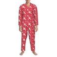 thumbnail image 3 of Balery Hello Summer Flamingo Pijama para Hombre de Dos Piezas con Manga Larga, Conjunto de Dormir y Descanso Suave con Bolsillos-Large, 3 of 7