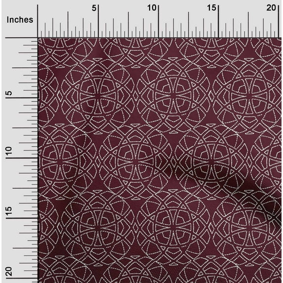 oneOone Silk Tabby Fabric Shapes Geometric Sashiko Print Fabric by The Yard 42 Inch Wide