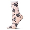 thumbnail image 2 of MeMoi Women's All-Over Fancy Floral Sheer Crew Sock - Womens - Female, One Size, White, 2 of 6