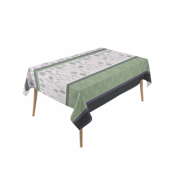 Green Stripes Abstract Table Cloth, Waterproof Tablecloth for Rectangle Tables, Geometric Spring Flowers Rustic Reusable Washable Fabric Table Cover for Restaurant Kitchen Dining Tables 54"x108"