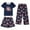 Black, variant on Sunnyoo Big Girls Pajamas Print Short Sleeve T-Shirt Shorts Pants Sleepwear, 3-Piece, Sizes 7-8Y