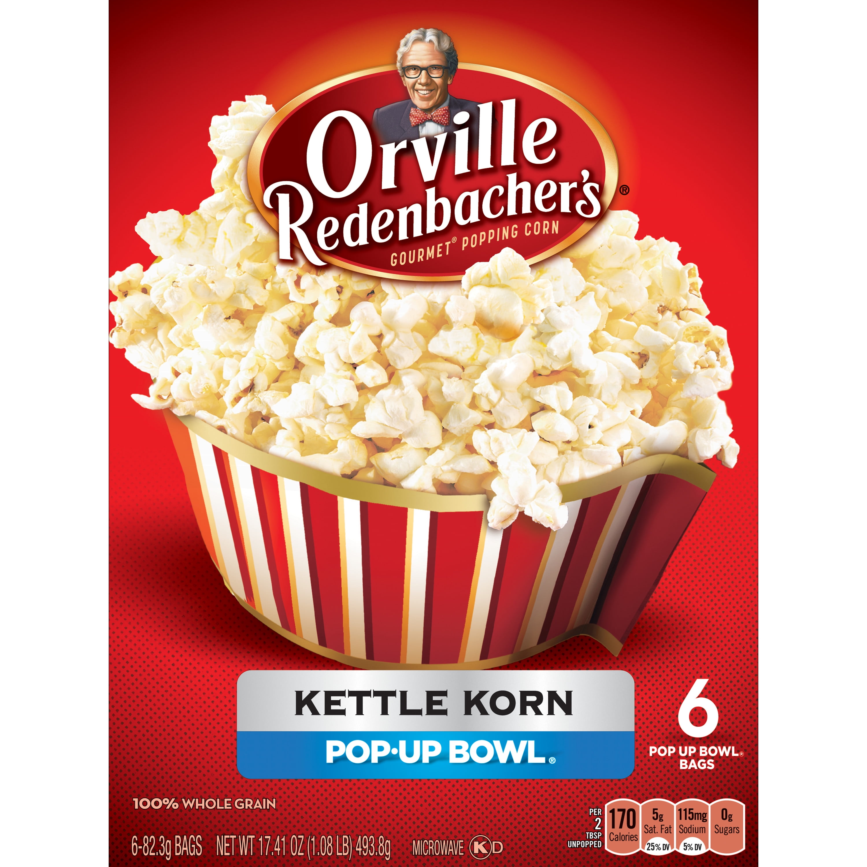 Orville Redenbacher's Pop Up Bowl Kettle Korn Microwave Popcorn, 6-Count