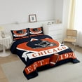 thumbnail image 3 of Erosebridal Football City Chicago Bedding Sets Queen with Comforter, Soccer Sport Comforter Sets Queen Size, Navy Orange Reversible Duvet Insert, Microfiber Bedroom Decoration, 3pcs, 3 of 8