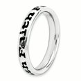 thumbnail image 3 of Sterling Silver Stackable Expressions Polished Enameled Faith Ring Size 6, 3 of 3