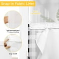 thumbnail image 3 of No Hook Shower Curtain with Snap in Liner, Easter Colorful Cartoon Rabbit Peeps Waterproof Bath Curtain with See Through Top Window, Quote and White Black Lattice Shower Curtains 72x84in, 3 of 9