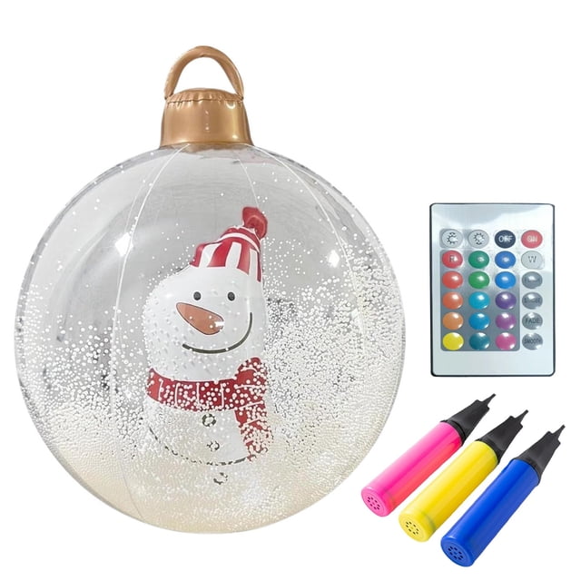 GUANGHONG 24 Inch Luminous Inflatable Christmas PVC Inflatable Decorative Decoration With LED Lights Christmas Blowing Outdoor Christmas Decoration Suitable for Courtyards