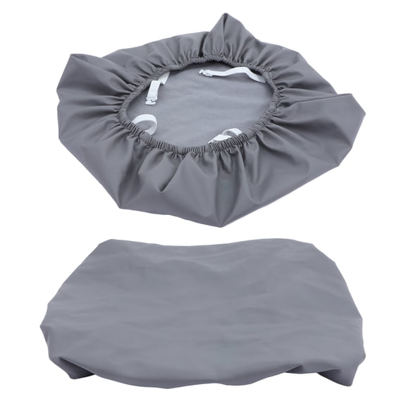 LOLIPPYY 2-Pack Grey Stretch PU Dining Chair Covers, Elastic Fit for Office, Kitchen, Home Use