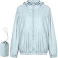 thumbnail image 3 of PITINAN Chaqueta de lluvia para mujer, ligera, impermeable, cortavientos, con capucha, abrigos de lluvia para mujer al aire libre con bolsillos, 3 of 4