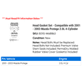 thumbnail image 2 of Head Gasket Set - Compatible with 2001 - 2003 Mazda Protege 2.0L 4-Cylinder 2002, 2 of 2