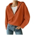thumbnail image 2 of Samickarr Half Zip Pullover Sweaters For Women Casual Long Sleeve Solid V Neck Collar Ribbed Knitted Loose Slouchy Jumper Tops, 2 of 7