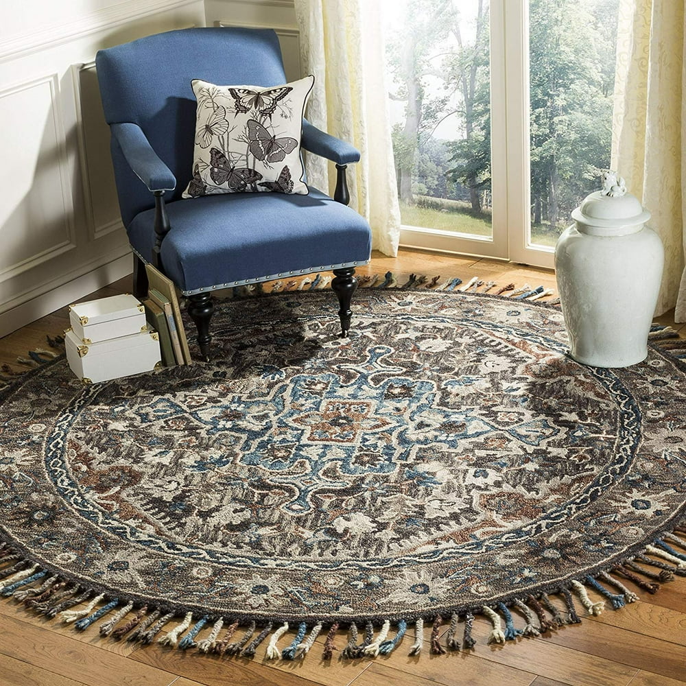 Safavieh Aspen Collection APN112A Charcoal and Light Brown Premium Wool