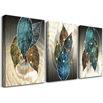 Abstract Canvas Wall Art For Living Room Family Wall Decor For Bedroom Kitchen Artwork Abstract Leaves Canvas Prints Painting Modern Office Wall Pictures Bathroom Home Decorations 12" X 16" 3 Pieces