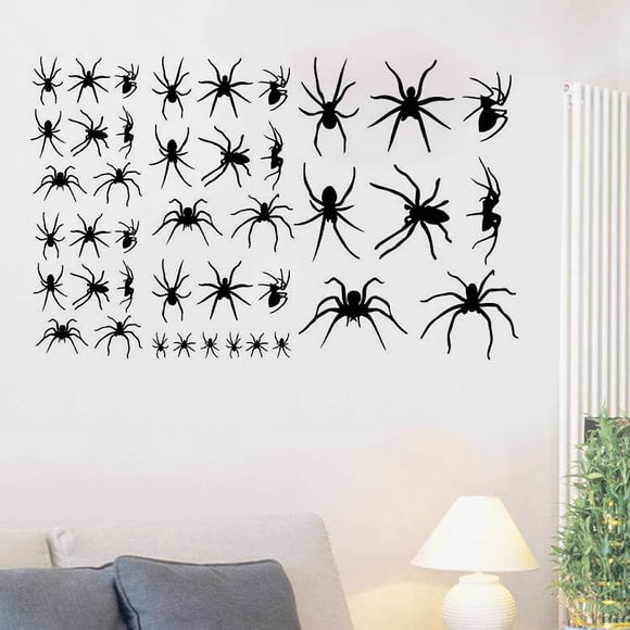 UPOUART 2Pack Sticker Sheet Black PVC Removable Wall Decals for Living Rooms