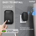 thumbnail image 2 of Cerhot Timbre inalámbrico autoalimentado con enchufe estadounidense, sin batería, distancia de 100 m, 38 canciones, botón de timbre para puerta, timbre para exteriores, inalámbrico, resistente al agua, 2 of 5